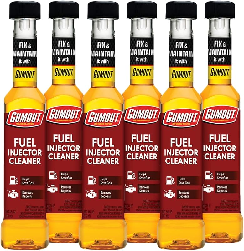 Gumout Fuel Injector Cleaner comes in 6-ounce bottles with a pack of s