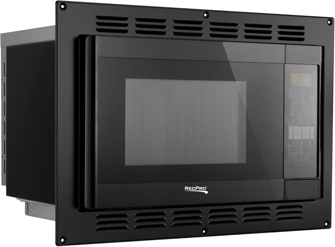 RecPro 1.1 Cubic Foot RV Convection Microwave in Black, 120V, Replacin