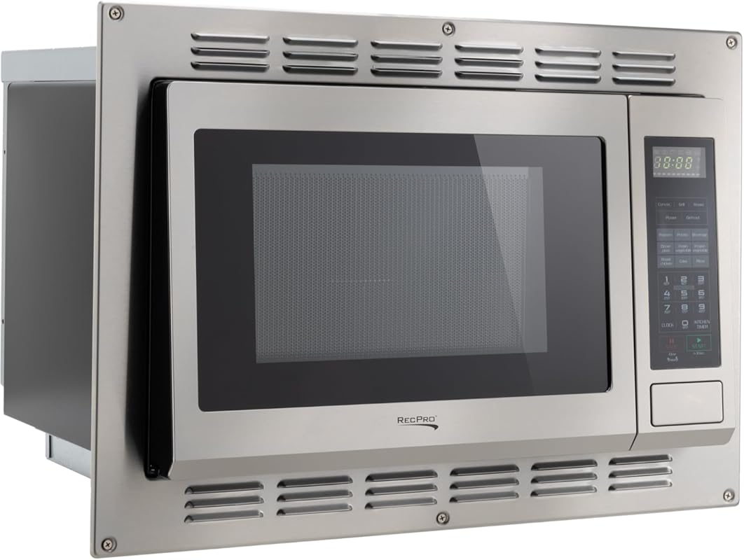 RecPro RV Convection Microwave Stainless Steel: 1.1 Cu Ft 120V for Hig