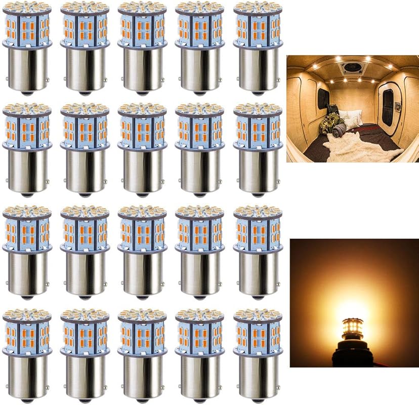 Antline 1156 LED Bulbs: 20-Pack Warm White 12V Replacement for RV Inte