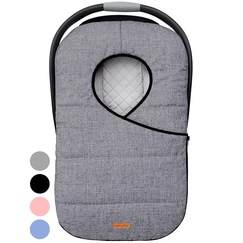 Liuliuby Winter Infant Car Seat Cover with Thick Fleece Canopy for New