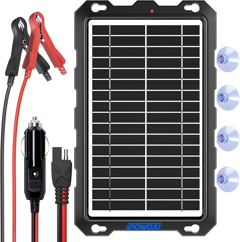 POWOXI 9W Portable Waterproof Solar Battery Charger Maintainer for Boa