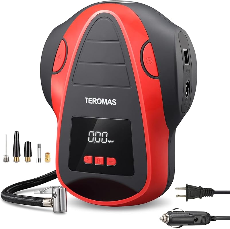 TEROMAS Tire Inflator Portable Air Compressor, Air Pump DC/AC for Car 