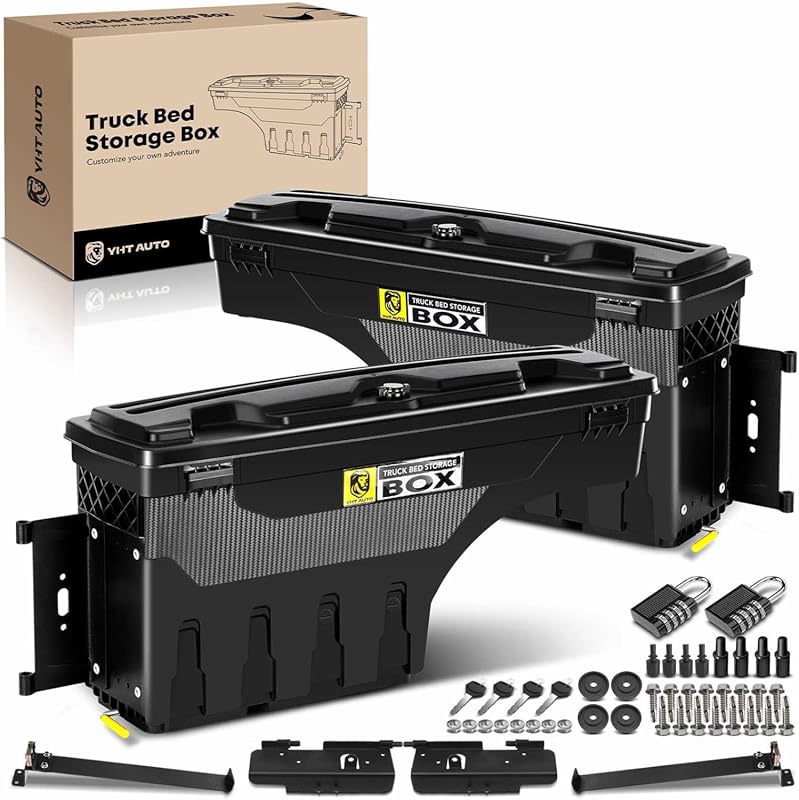 Lockable Swing Waterproof Wheel Well Tool Box Set for 2015-2021 Ford F