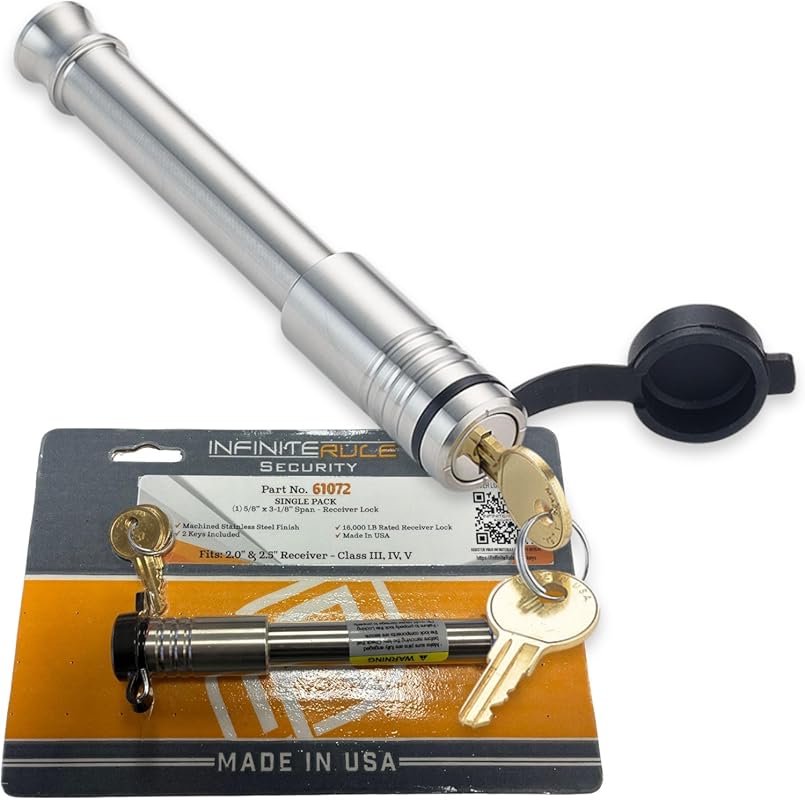 Heavy-Duty Stainless Steel Anti-Theft Hitch Lock for 2.5-Inch Receiver