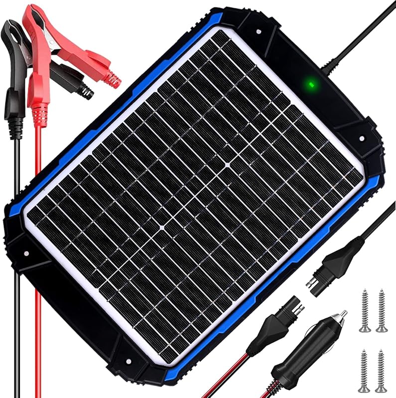 SUNER POWER 20W 12V Waterproof Solar Battery Trickle Charger with MPPT