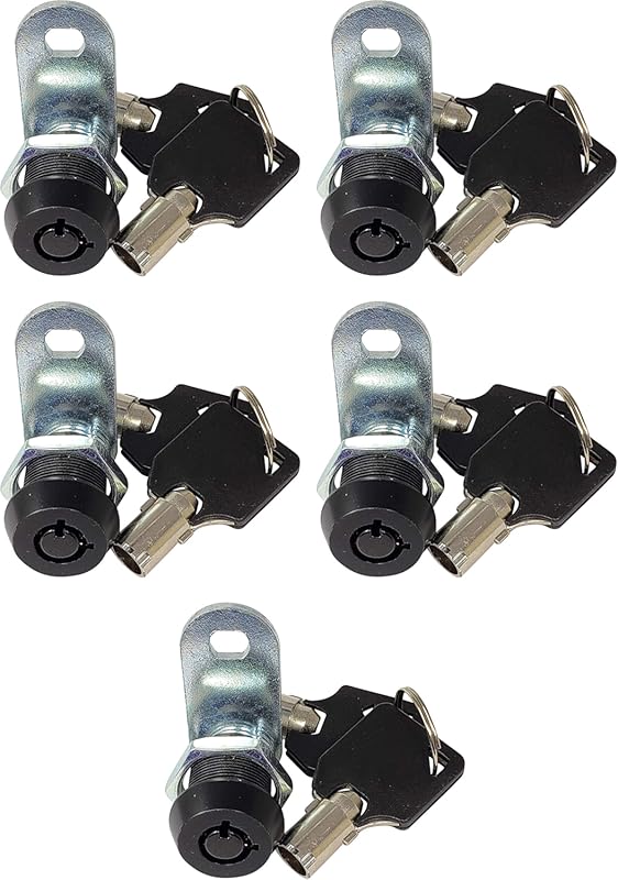 Admiral Locks 5-Pack Tubular Cam Locks for RV Storage Compartments, Ke