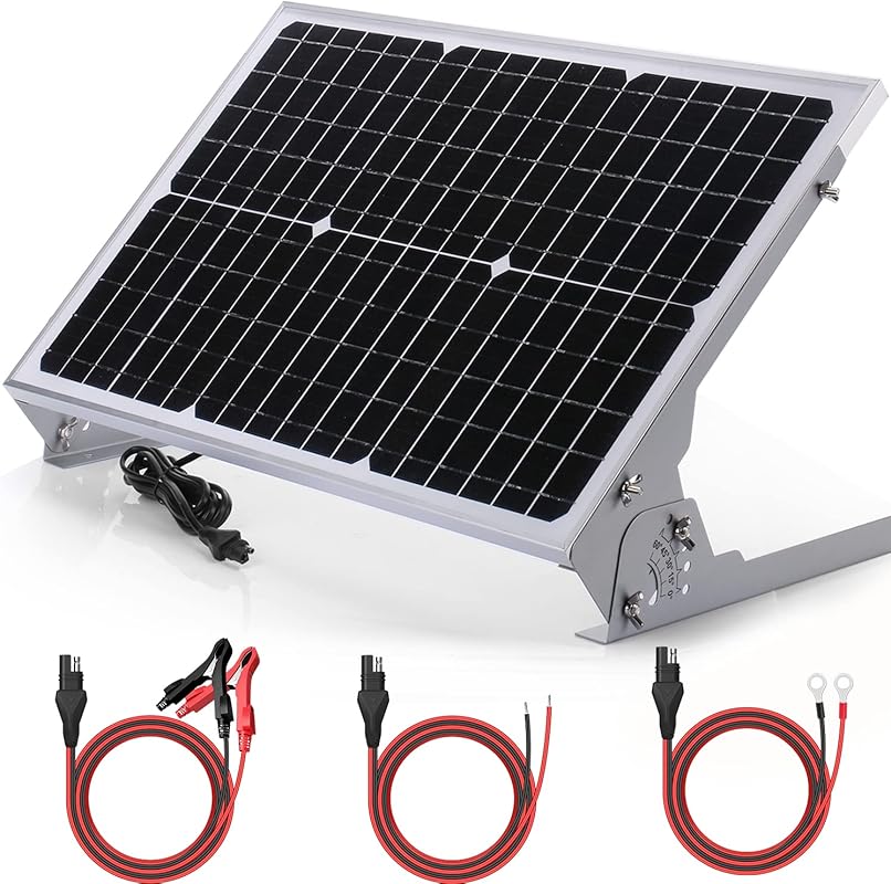 30W 12V Solar Battery Charger with Built-in MPPT Controller and Adjust