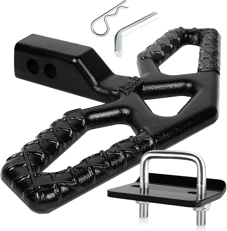 Eapele Tow Hitch Step for 2" Receivers, Anti-Slip Bumper Guard