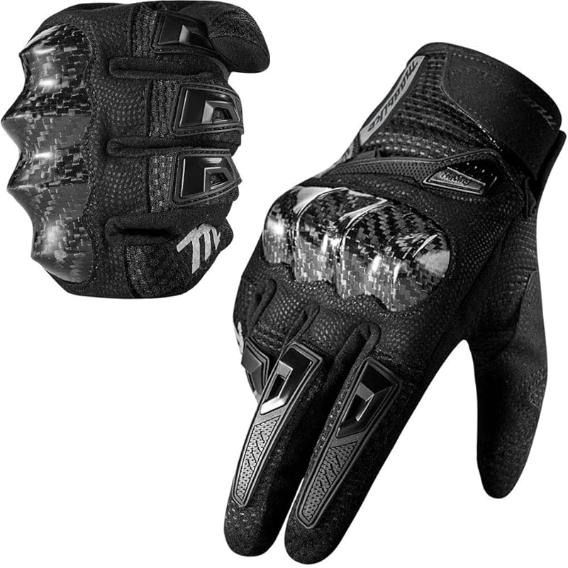 MADBIKE Touchscreen Motorcycle Gloves with Carbon Fiber Hard Knuckles