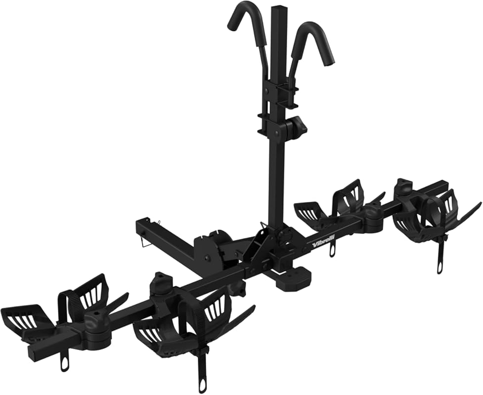Vibrelli 2 E-Bike Hitch Rack with Anti-Wobble Design and Tilt Platform