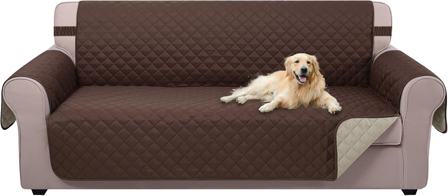 Reversible Sofa Cover for Dogs with Elastic Straps, Water-Repellent Fu