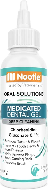 Nootie Medicated Dental Gel for Dogs Cleans Teeth and Prevents Plaque 