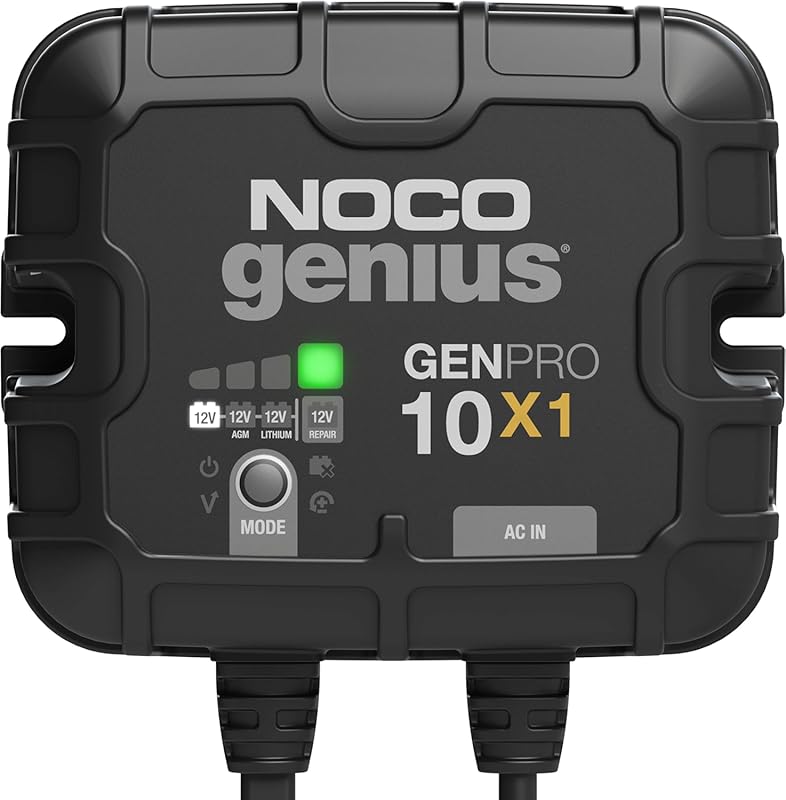 NOCO Genius GENPRO10X1 10A 1-Bank Waterproof Marine Battery Charger wi