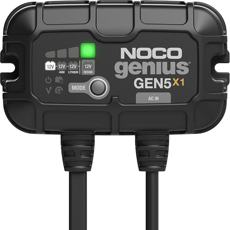 NOCO Genius GEN5X1 5A 1-Bank Waterproof Marine Battery Charger for Lea