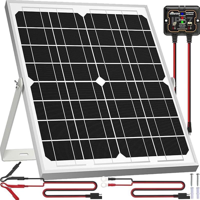SOLPERK 20W 12V Waterproof Solar Trickle Charger with MPPT Controller