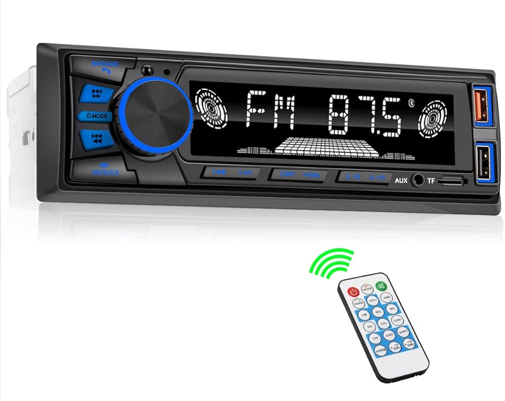 Car Radio Bluetooth Single DIN Car Stereo Audio, Car Audio with Handsf