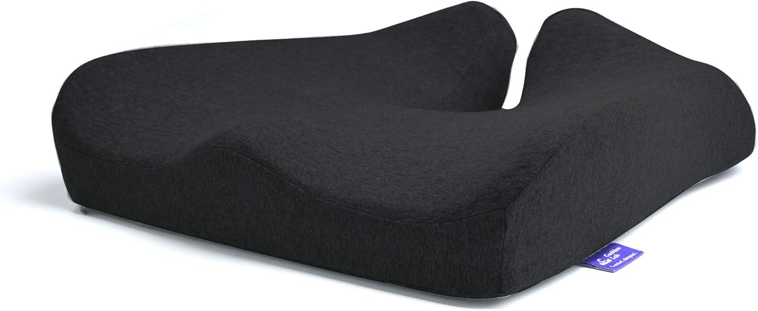 Cushion Lab Patented Seat Cushion for Office and Home - Extra-Dense Memory Foam for Tailbone and Sciatica
