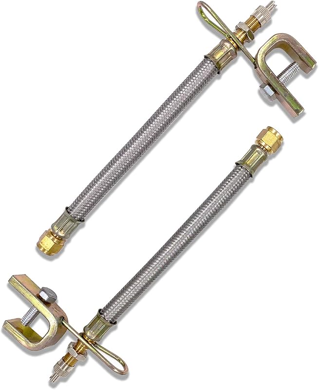 CKAuto 2-piece 7-inch metal valve stem extenders with EPDM rubber for 