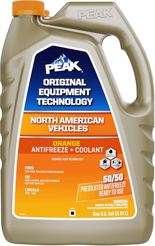 PEAK OET Extended Life Orange 50/50 Prediluted Antifreeze Coolant for 