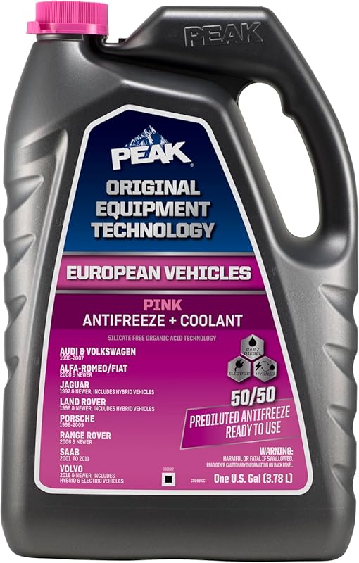 PEAK OET Extended Life Pink Prediluted Coolant for European High Perfo
