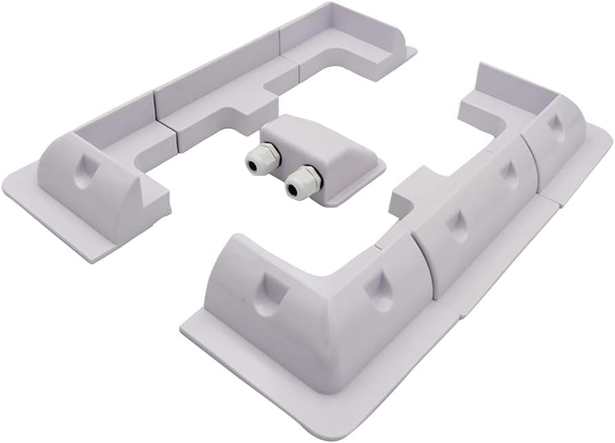 White 7-Piece ABS Corner Bracket Kit for Drill-Free Solar Panel Mounti