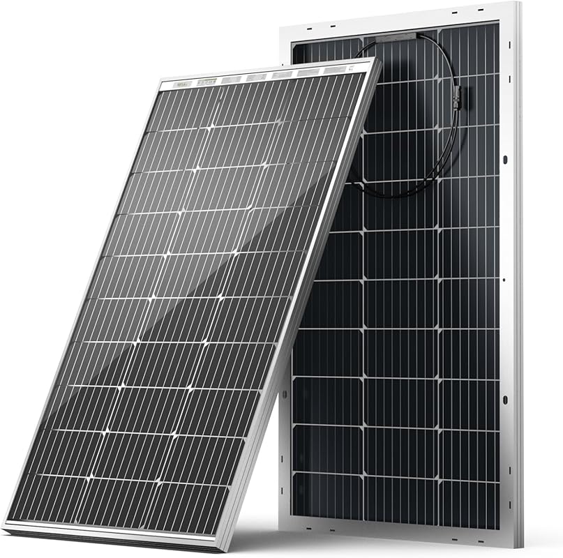 HQST Bifacial 100W 12V Solar Panel with Monocrystalline Cells and 25 P