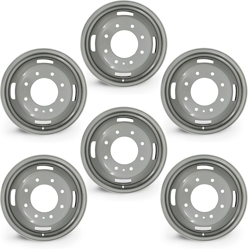 Set of Six 17x6.5 Inch Dually Steel Wheels for Ford F350, Essential fo