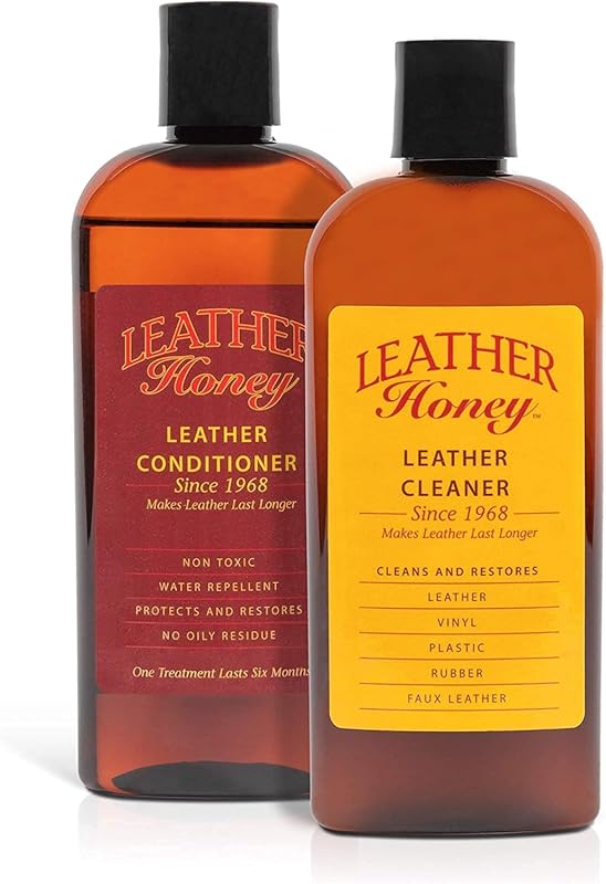 Leather Honey Leather Care Kit with 8oz Cleaner and Conditioner for Fu