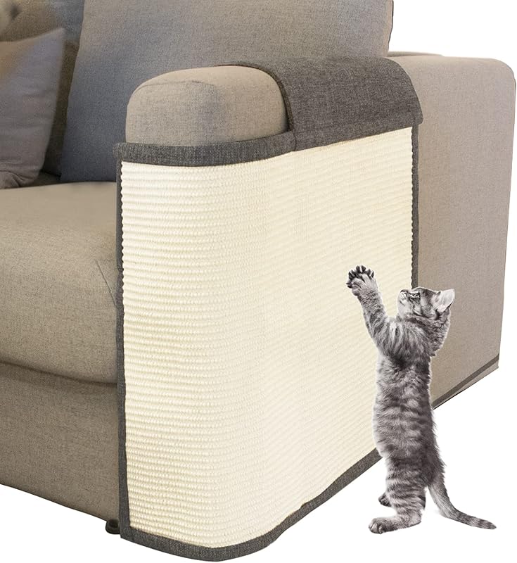 Cat Scratch Sofa Protector with Natural Sisal Scratching Mat for Couch