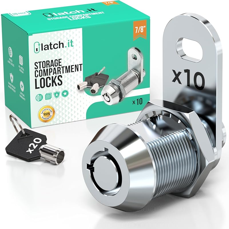 LATCH.IT 10-Pack RV Storage Locks with 7/8 Inch Cam Lock for Cabinets 