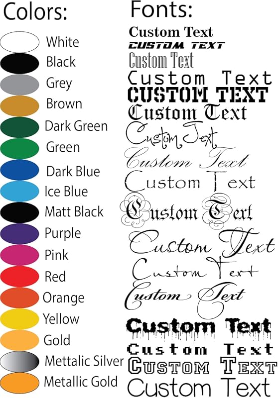 Custom Vinyl Window Decals with Personalized Name and Graphic Designs 