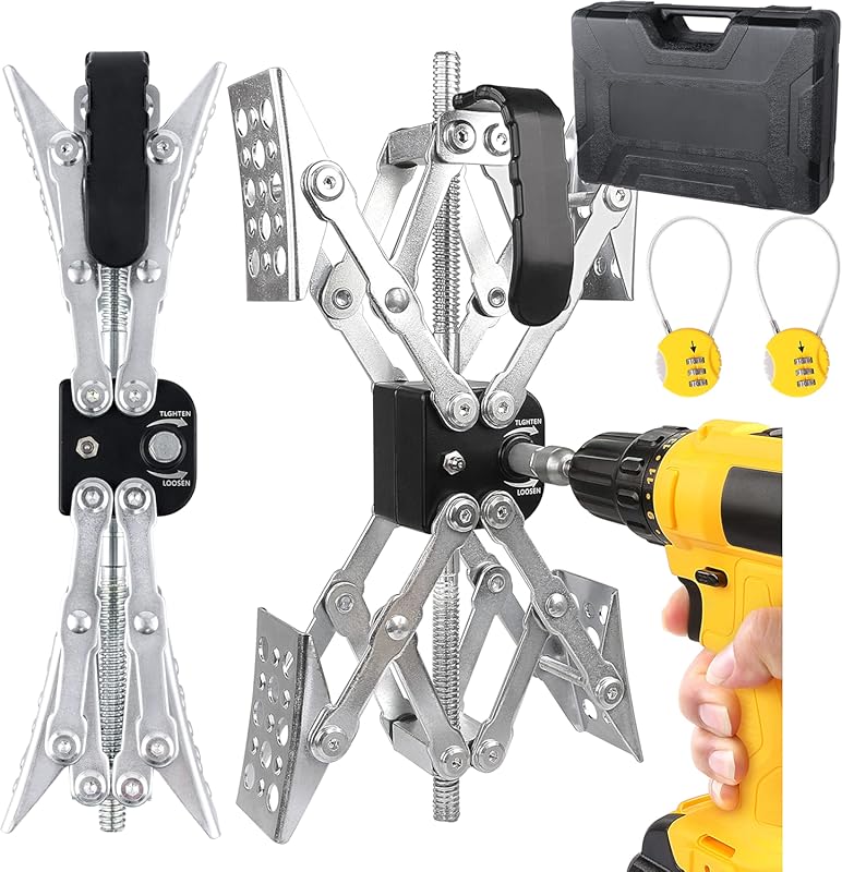 2-Pack Drill Adjustable X-Shaped Wheel Chock Stabilizer for Dual Axle 