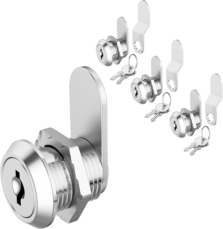 3-Pack RV Storage Cam Locks, 5/8 Inch Keyed Alike for Cabinets and Dra