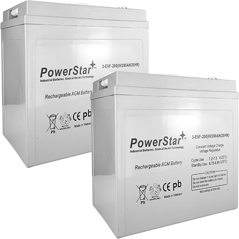PowerStar 6V 200Ah Flooded Lead Acid Deep Cycle Battery for Trojan T-1