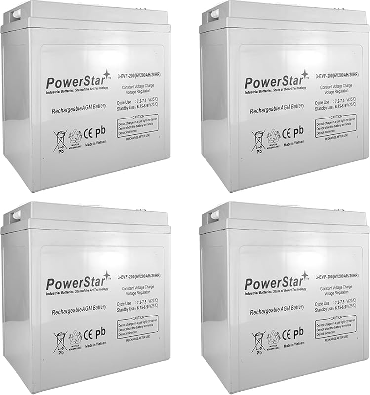 PowerStar 6V 200Ah Flooded Lead Acid Deep Cycle Battery for T-105 GC2 