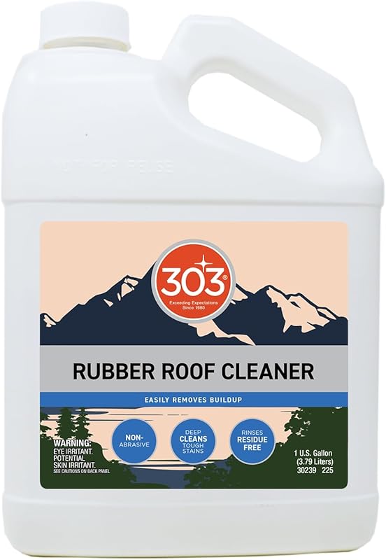 303 Rubber Roof Cleaner removes build-up from RV and camper roofs with