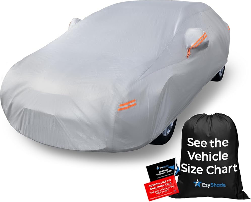 EzyShade 10-Layer Waterproof All-Weather Car Cover for Sun, Rain, and 