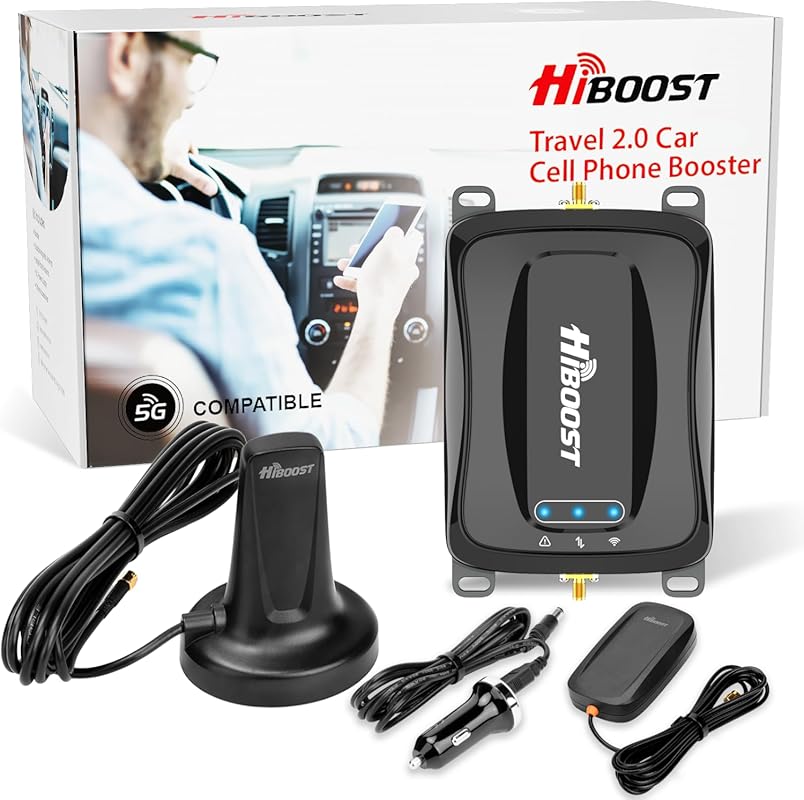 HiBoost Vehicle Booster for 5G and 4G LTE on All U.S. Carriers with Ma