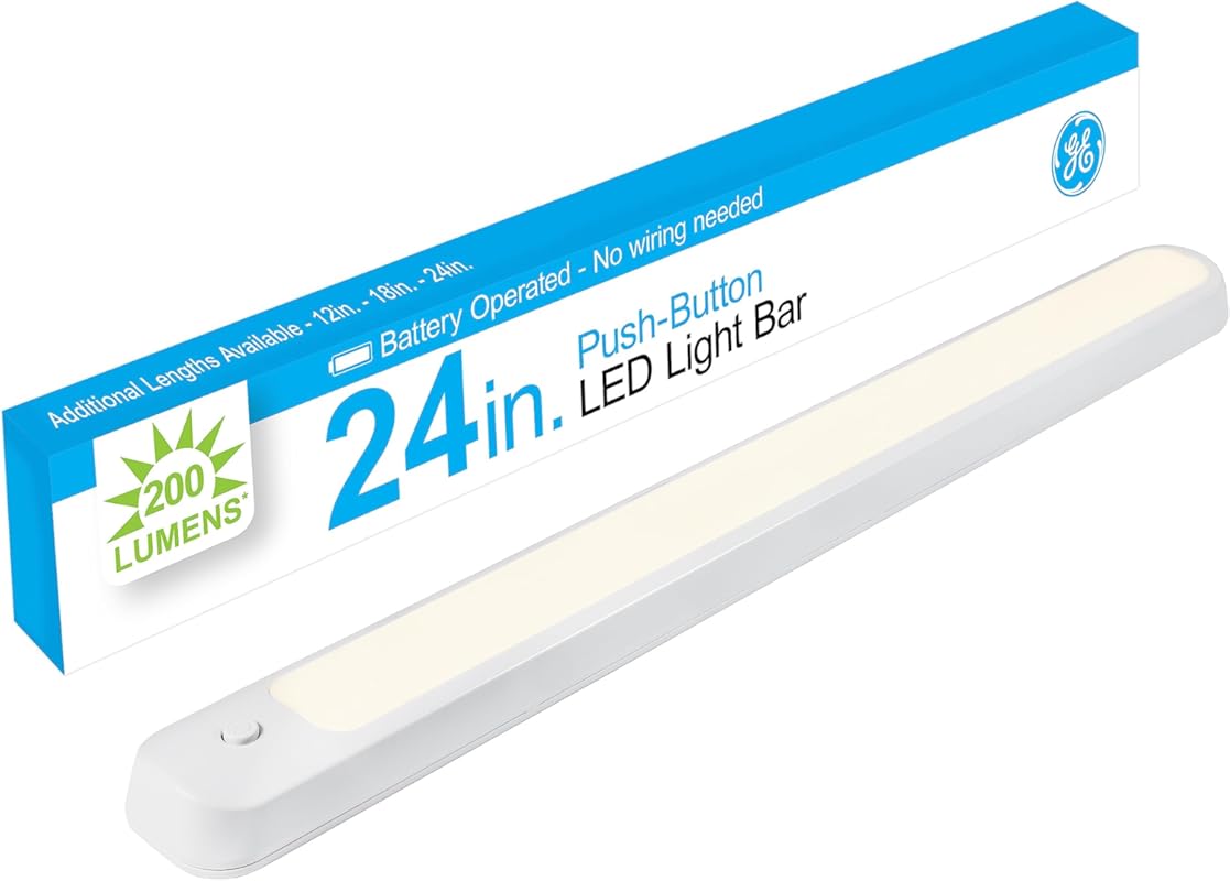 GE 24-Inch Battery Operated Under Cabinet Light with 200 Lumens for Ki