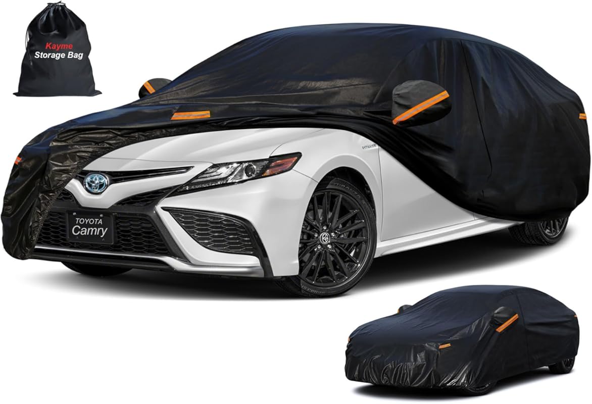 Kayme 7-Layer Custom-Fit Waterproof Car Cover for Toyota Camry and Sol