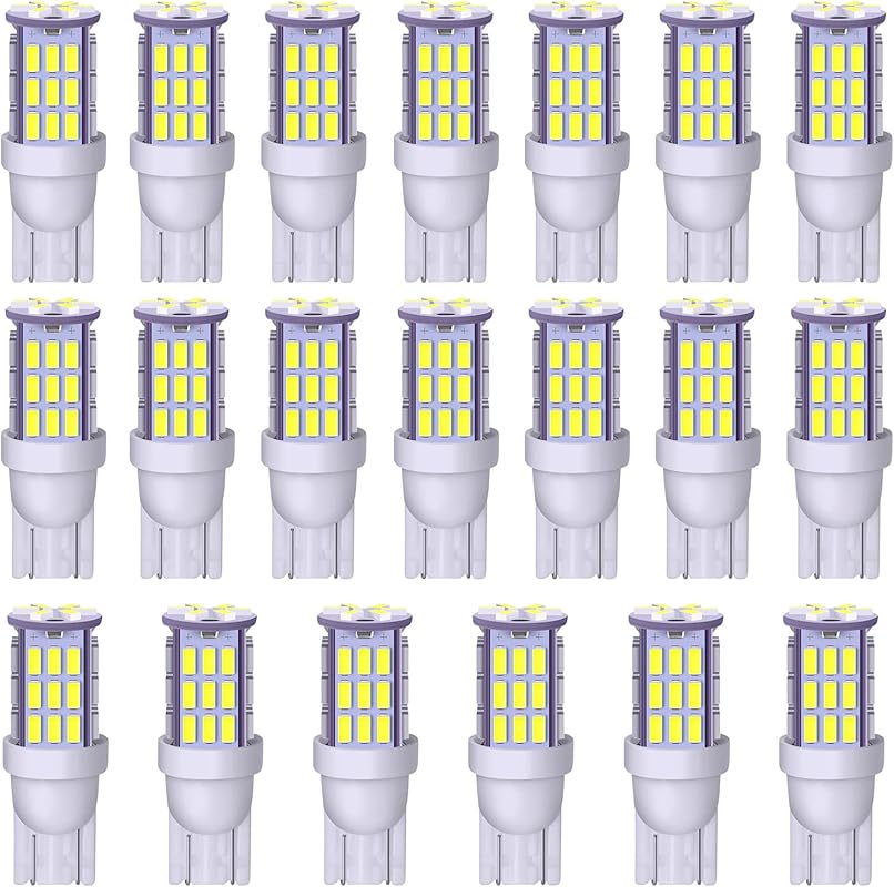T10 LED Bulbs in Cool White: 20-Pack Bright 12V Replacement for RV Int