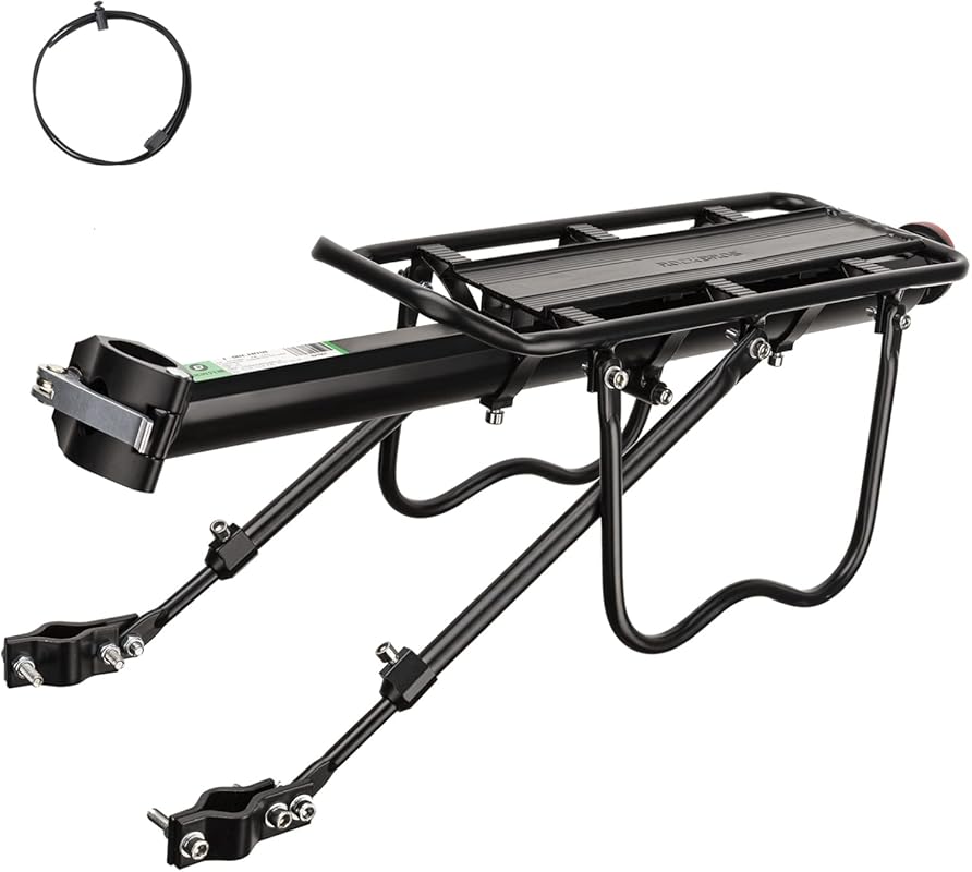 ROCKBROS Adjustable Rear Bike Cargo Rack with 165 lb Capacity and Quic