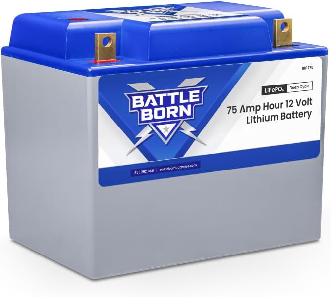 Battle Born 75Ah 12V LiFePO4 Battery with Internal BMS and Temperature