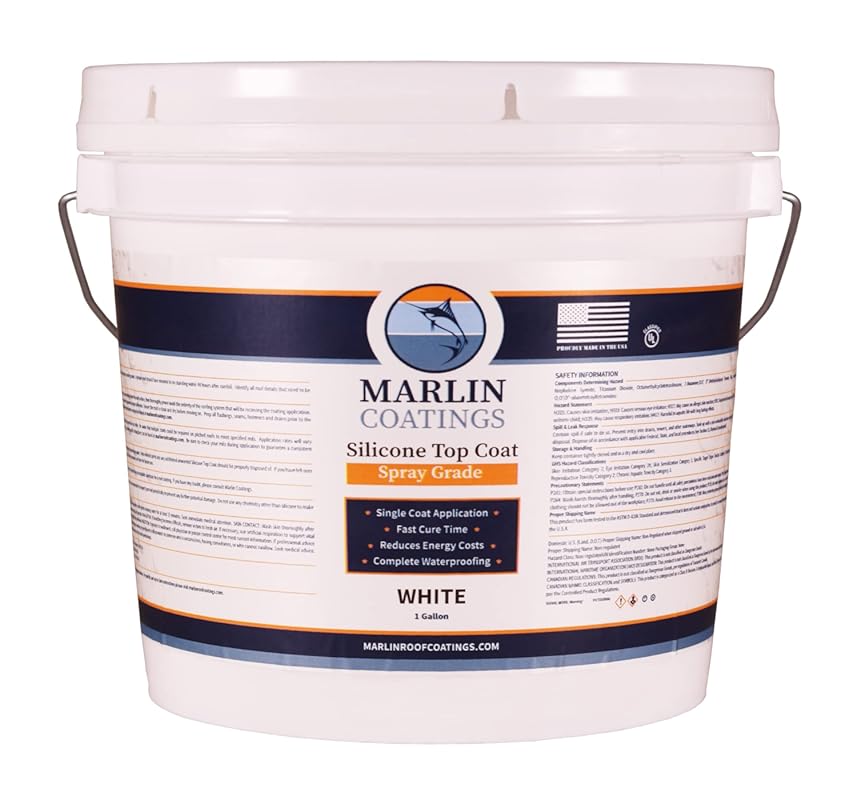 1 Gallon of White Self-Leveling Silicone Roof Sealant for RVs and Camp