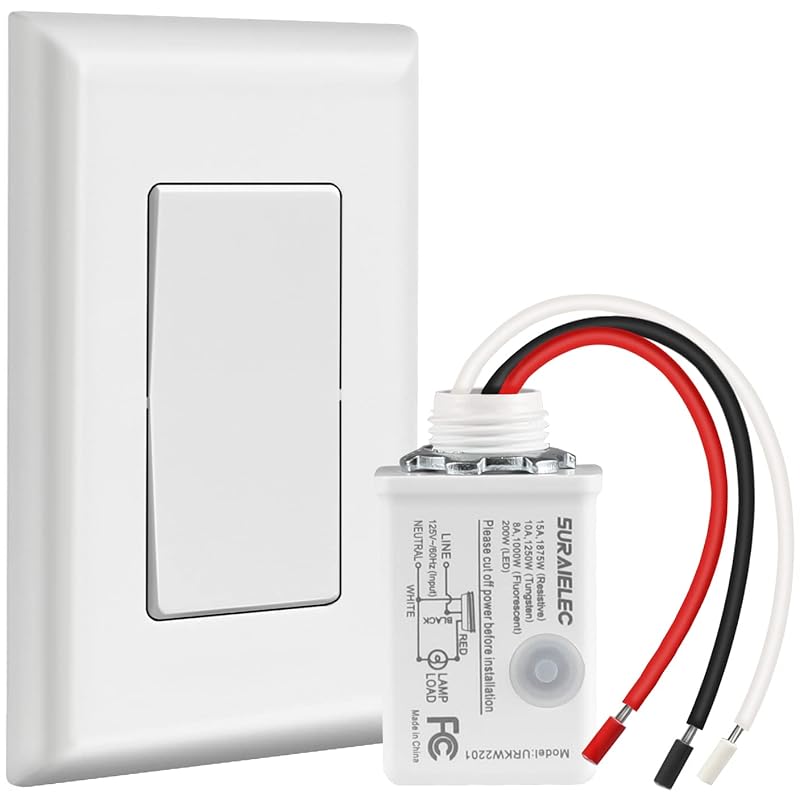 Suraielec Wireless Light Switch and Receiver Kit, 15A High Power, No W