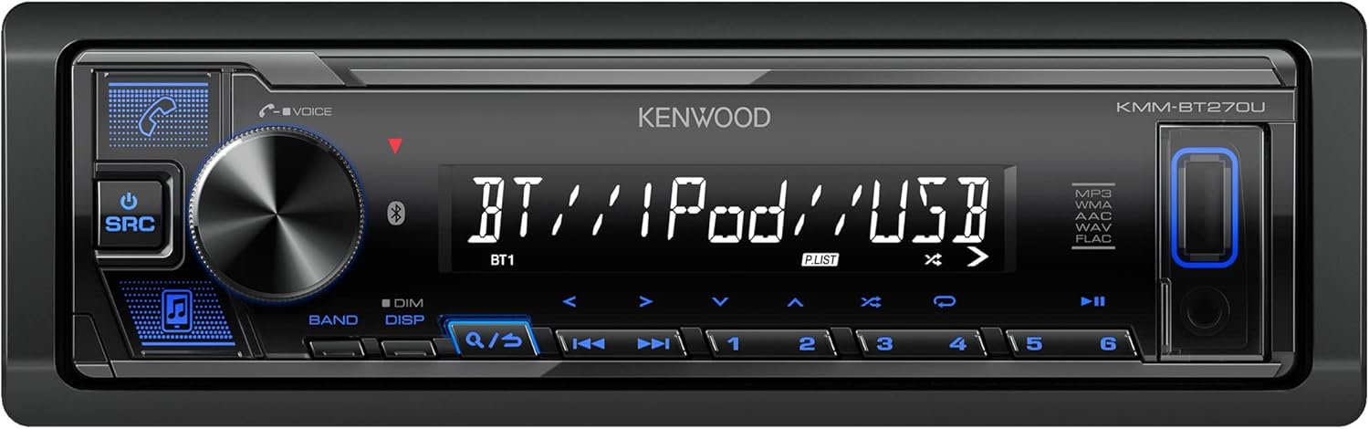 KENWOOD KMM-BT270U Bluetooth Car Stereo with USB, AM/FM Radio, MP3, an