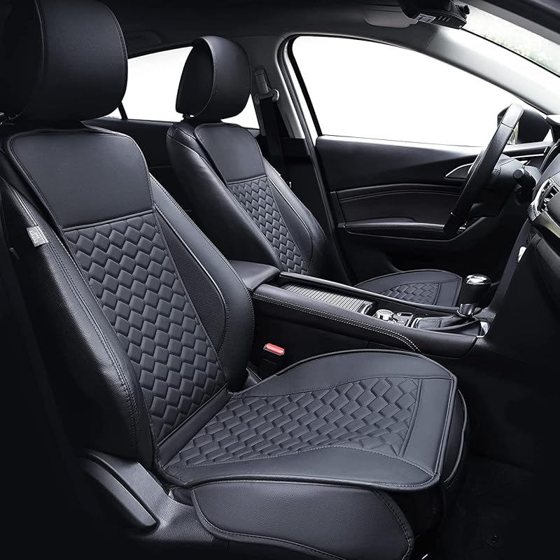 Elantrip 2-Pack Front Waterproof Leather Seat Covers for Most Cars SUV