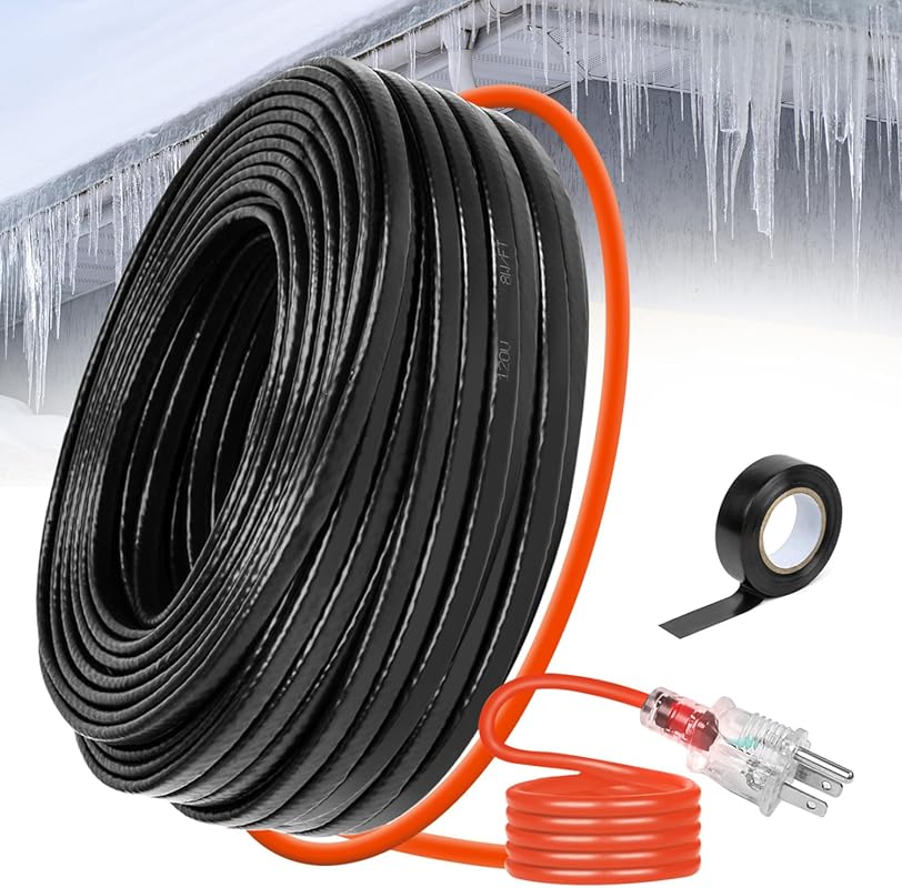 50FT Heat Tape for Water Pipe Freeze Protection at -40°F, for Plastic 