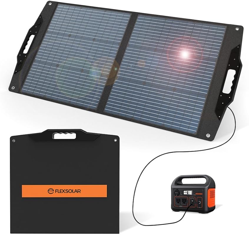 FlexSolar 100W Waterproof Foldable Solar Charger with Multiple Ports f